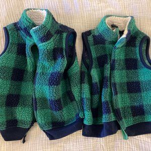 Carters Sherpa Green Plaid Vest - 18M - 2 Available